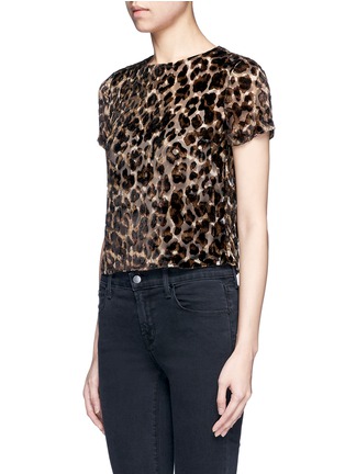 Front View - Click To Enlarge - ALICE & OLIVIA - 'Deandrea' leopard print devoré velvet T-shirt