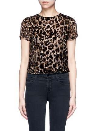 Main View - Click To Enlarge - ALICE & OLIVIA - 'Deandrea' leopard print devoré velvet T-shirt