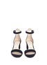 Front View - Click To Enlarge - PEDDER RED - Block heel ankle strap suede sandals