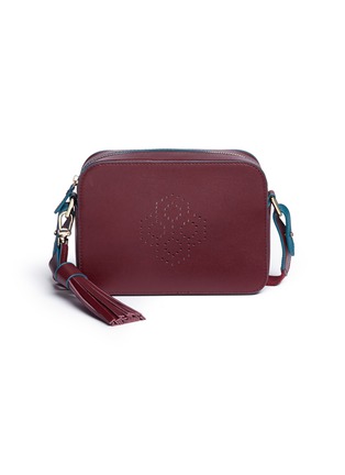 Main View - Click To Enlarge - MISCHA - Monogram' perforated logo leather crossbody bag