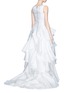 Back View - Click To Enlarge - MATICEVSKI - Vanquished' ruffle tulle skirt mesh effect gown