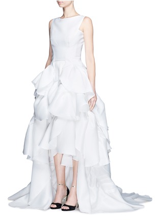 Figure View - Click To Enlarge - MATICEVSKI - Vanquished' ruffle tulle skirt mesh effect gown