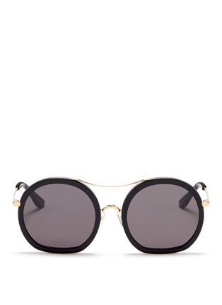 Main View - Click To Enlarge - STEPHANE + CHRISTIAN - 'Drugduck' acetate insert metal round sunglasses