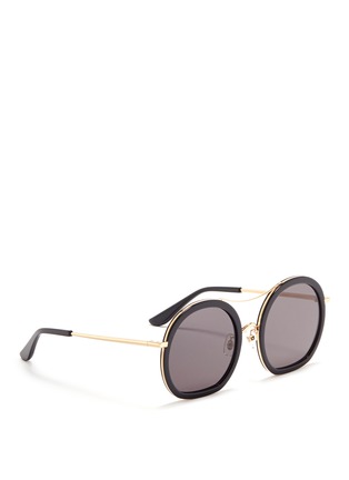 Figure View - Click To Enlarge - STEPHANE + CHRISTIAN - 'Drugduck' acetate insert metal round sunglasses