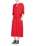 Figure View - Click To Enlarge - LANVIN - Neck tie pleated crepe dress
