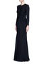 Figure View - Click To Enlarge - ALEXANDER MCQUEEN - Knot detail drape cady gown