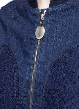 Detail View - Click To Enlarge - STELLA MCCARTNEY - Lace insert denim bomber jacket