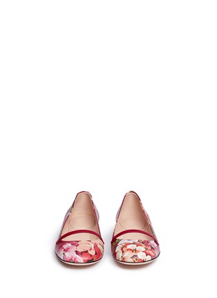 Front View - Click To Enlarge - GUCCI - Shanghai Blooms' print leather Mary Jane flats