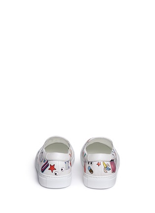 Back View - Click To Enlarge - ANYA HINDMARCH - 'All Over Sticker Skater' embossed leather slip-ons
