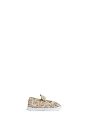 Main View - Click To Enlarge - STUART WEITZMAN - 'Baby Layla' perforated glitter infant ballerinas