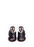 Front View - Click To Enlarge - GUCCI - Stud snake heel ribbed leather sandals