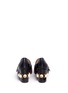 Back View - Click To Enlarge - GUCCI - Stripe faux pearl stud leather loafers