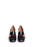 Front View - Click To Enlarge - GUCCI - Stripe faux pearl stud leather loafers