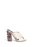 Main View - Click To Enlarge - GUCCI - Stud snake heel ribbed leather sandals