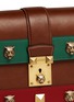 Detail View - Click To Enlarge - GUCCI - Cat Lock' stud stripe leather handbag