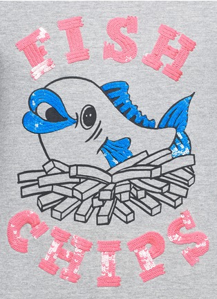 Detail View - Click To Enlarge - MARKUS LUPFER - 'British fish & chips' sequin sweatshirt