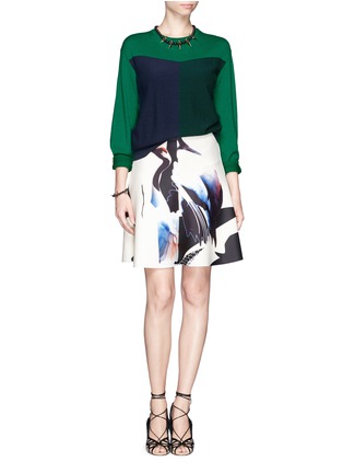 Figure View - Click To Enlarge - MO&CO. EDITION 10 - Abstract print A-Line skirt