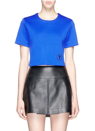 Main View - Click To Enlarge - T BY ALEXANDER WANG - Logo print cropped neoprene T-shirt