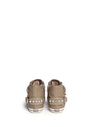 Back View - Click To Enlarge - ASH - 'Frog' stud leather infant sneakers