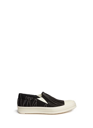 Main View - Click To Enlarge - RICK OWENS  - 'Sphinx' embroidery skate slip-ons