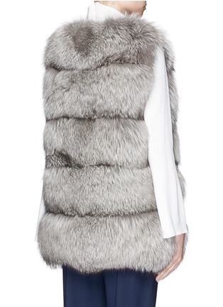 Back View - Click To Enlarge - YVES SALOMON - Fox fur suede gilet