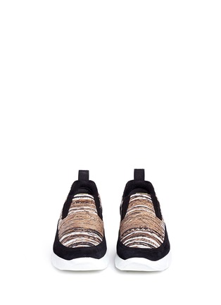 Figure View - Click To Enlarge - MSGM - Paper mâché panel suede slip-on sneakers