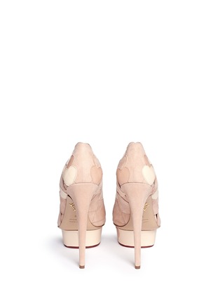 Back View - Click To Enlarge - CHARLOTTE OLYMPIA - 'Love Me' suede heart appliqué pumps