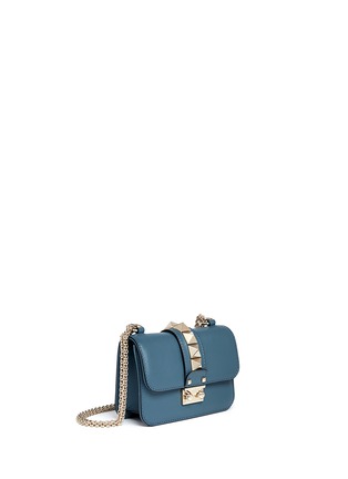 Front View - Click To Enlarge - VALENTINO GARAVANI - 'Rockstud Lock' mini leather chain bag