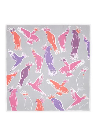 Main View - Click To Enlarge - ANNA CORONEO - Cockatoo print silk chiffon scarf