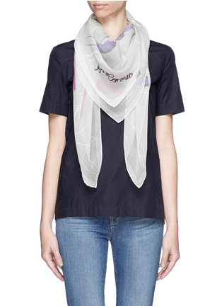 Figure View - Click To Enlarge - ANNA CORONEO - Kite print silk chiffon scarf