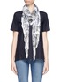 Figure View - Click To Enlarge - ANNA CORONEO - Palm leaf print silk chiffon scarf