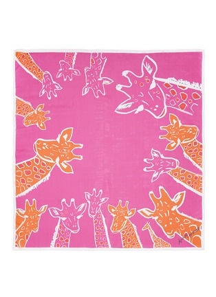 Main View - Click To Enlarge - ANNA CORONEO - Giraffe print silk chiffon scarf