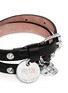 Detail View - Click To Enlarge - ALEXANDER MCQUEEN - Skull charm double wrap stud leather bracelet