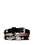 Main View - Click To Enlarge - ALEXANDER MCQUEEN - Skull charm double wrap stud leather bracelet