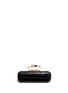 Back View - Click To Enlarge - ALEXANDER MCQUEEN - Crystal skull croc effect leather knuckle clutch