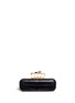 Main View - Click To Enlarge - ALEXANDER MCQUEEN - Crystal skull croc effect leather knuckle clutch