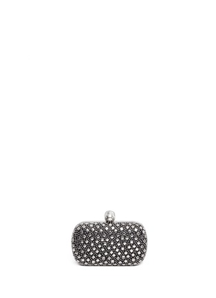 Back View - Click To Enlarge - ALEXANDER MCQUEEN - Stud skull leather box clutch