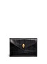 Main View - Click To Enlarge - ALEXANDER MCQUEEN - Skull croc embossed leather card holder