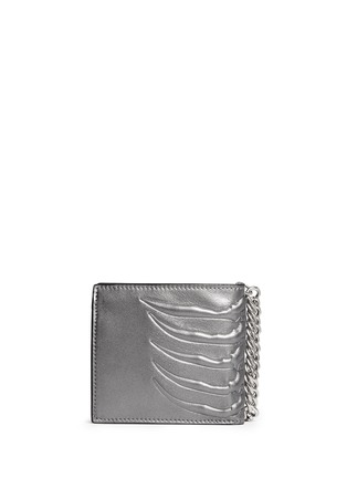 Back View - Click To Enlarge - ALEXANDER MCQUEEN - Rib cage chain billfold wallet