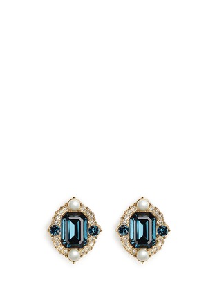 Main View - Click To Enlarge - ST. JOHN - 'Ornate' Swarovski crystal pearl pavé earrings