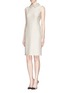 Figure View - Click To Enlarge - ST. JOHN - Pearl bead collar glitter knit dress