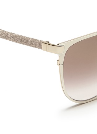 Detail View - Click To Enlarge - JIMMY CHOO - 'Posie' glitter temple metal sunglasses