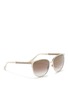 Figure View - Click To Enlarge - JIMMY CHOO - 'Posie' glitter temple metal sunglasses