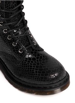 Detail View - Click To Enlarge - DR. MARTENS - 'Hi Shine Snake' python print leather boots