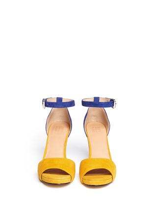 Figure View - Click To Enlarge - PEDDER RED - Colour-block suede sandals