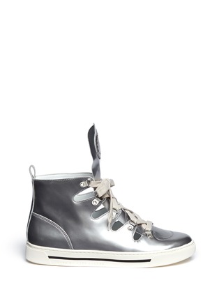 Main View - Click To Enlarge - MARC BY MARC JACOBS - Metallic cutout leather sneakers