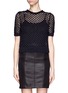 Main View - Click To Enlarge - T BY ALEXANDER WANG - Nylon tape open knit short-sleeve sweater