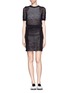 Figure View - Click To Enlarge - T BY ALEXANDER WANG - Nylon tape open knit short-sleeve sweater