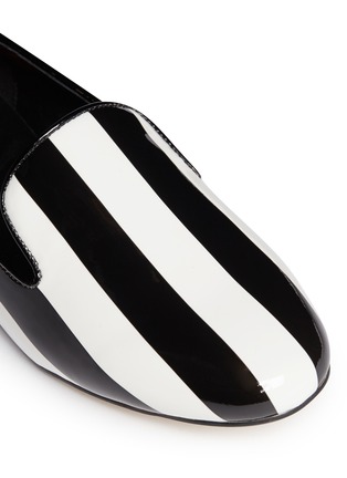 Detail View - Click To Enlarge - PEDDER RED - Stripe patent leather slip-ons