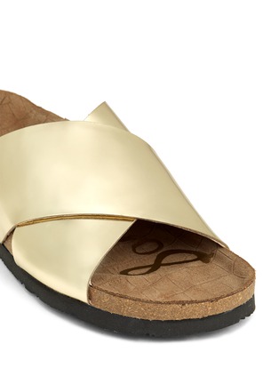Detail View - Click To Enlarge - SAM EDELMAN - Adora metallic cross-strap sandals